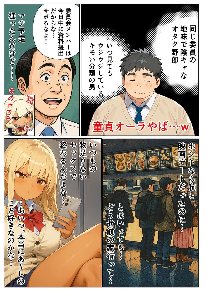 陰キャのデカチ●がバレた日〜ナメてたオタクは規格外チ●ポ〜 モザイク版 サンプル4ページ目