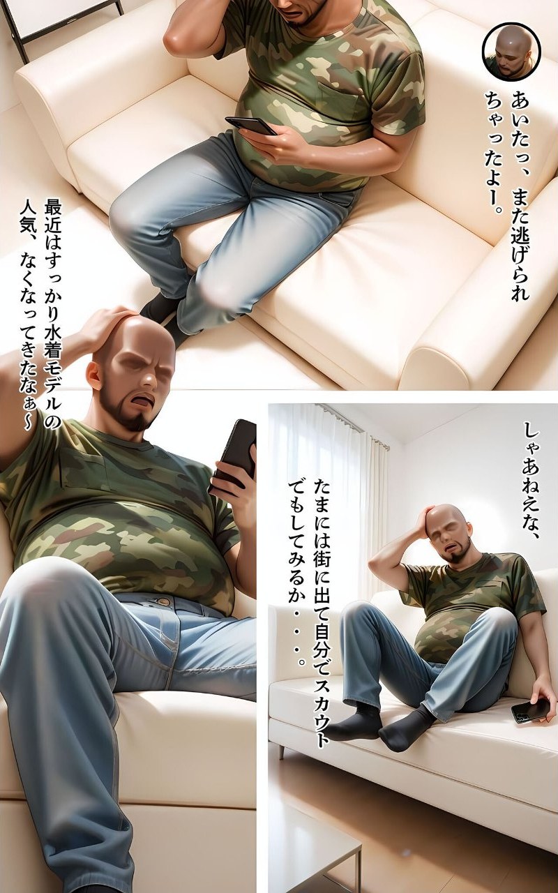 【オヤジ嫌いツンデレ●●征服編】水着撮影会のはずが、いつのまにかおぢさんち〇ぽに沼る話4 モザイク版 サンプル4ページ目